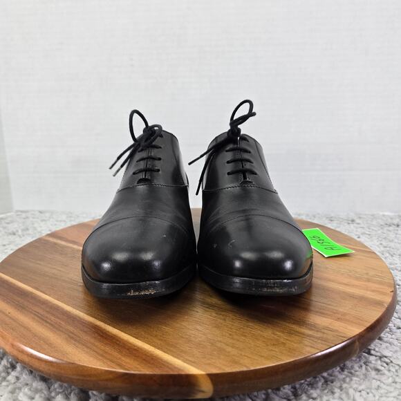 Wolf and Shepherd Mens 7.5EE Black Leather Cap Toe Business Oxford Dress Shoes